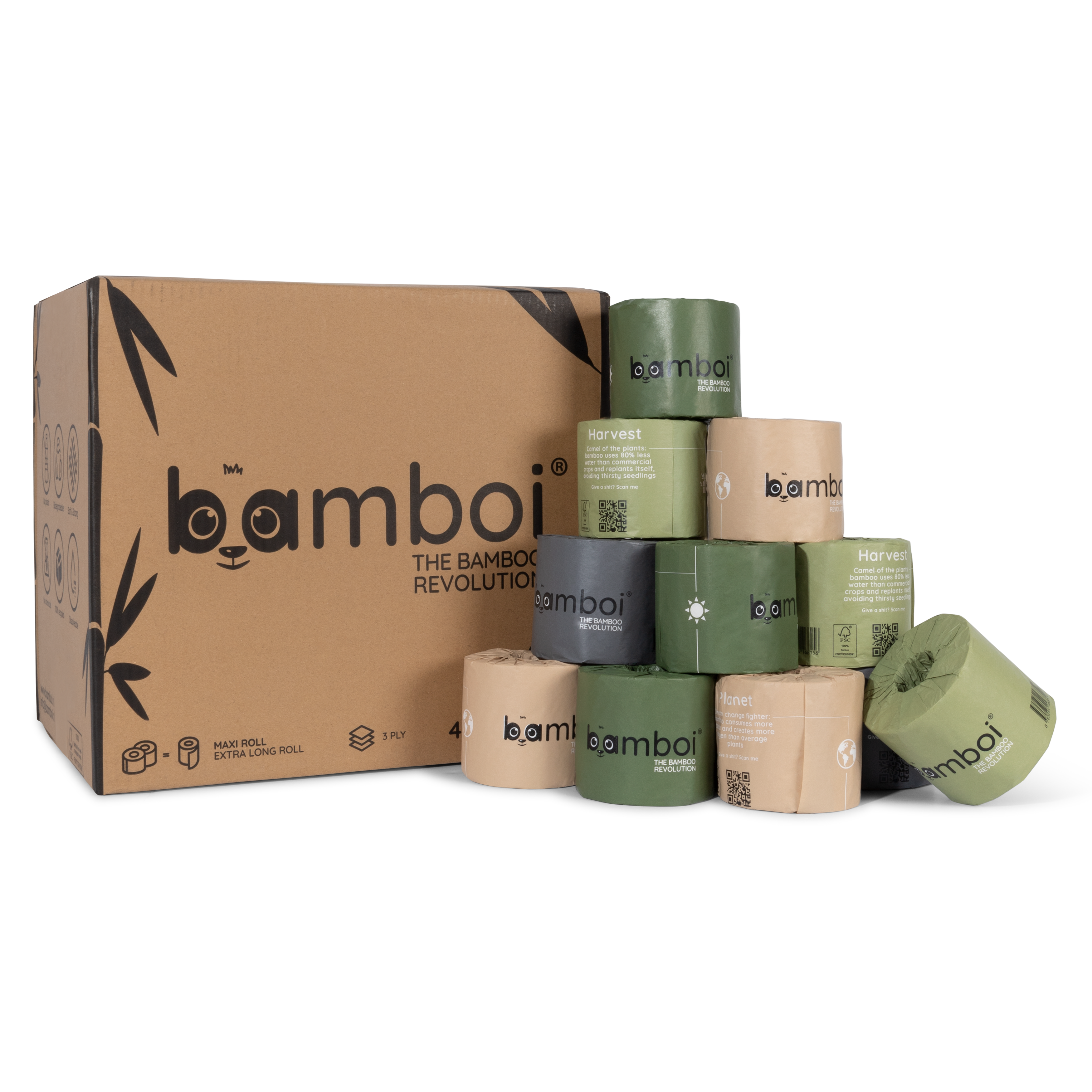 100% Bambus-Toilettenpapier